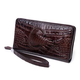 Men Clutch bags crocodile grail leather single zipper Banknotes Cards purses perfect busniess casual bags