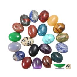 car dvr Stone 15X20Mm Natural Quartz Agates Crystal Cabochon Flatback Oval Gemstone For Ring Earrings Jewellery Making Wholesale Drop Delivery Dhy4T