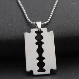 Pendant Necklaces 30pcs Stainless Steel Razor Blades Men Male Shaver Shape Necklace Geometric Wife Gift