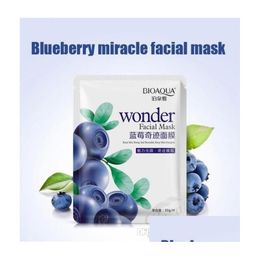 Other Skin Care Tools Bioaqua Blueberry Facial Mask Sheet Moisturising Lifting Face Masks Pig Nose Masker Beauty Agless Drop Deliver Dh3Ob