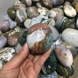 Decorative Figurines Natural Stones Ball Ocean Jasper Round Mineral Ore Specimen Agate Crystal Quartz Home Desk Decorations Reiki Collection