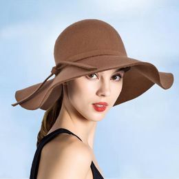 Berets Spring Autumn Winter Women Lady Outdoor Travel Cap Fashion Felt Hat Women's Bucket Hats