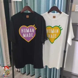 Men's T-Shirts 2023 New Human Made T-shirt Summer Cotton High Quality Cartoon Print Short Sleeve Tshirts for Men