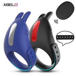 Cockrings Adjustable Cock Ring for Men Remote Control Vibrating Penis Rings Ejaculation Delay Testis Stimulation Sex Toy Couples 230227