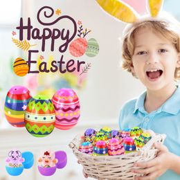 Other Toys 24/36/96Pcs Fillable Easter Eggs Plastic Colourful Easter Eggs Easter Candy Chocolate Gift Toys Boxes Egg Shape Easter Decoration 230227