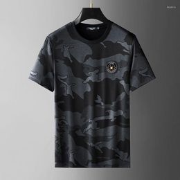 Men's T Shirts Light Luxury High-end Badge Embroidered Short-sleeved T-shirt For Men 2023 Summer Trend Dark Print Casual Sports Top