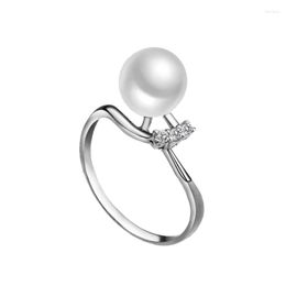 Cluster Rings Sinya 925 Sterling Silver Ring For Women With 8.5mm-9mm Natural Freshwater Pearl Wedding Jewellery Christmas Birthday Present