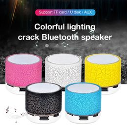 Portable Speakers 2022 Mini Portable Bluetooth Speaker Colorful LED Light USB Cylindrical MP3 Wireless Audio Subwoofer Rechargeable For Phone Z0317