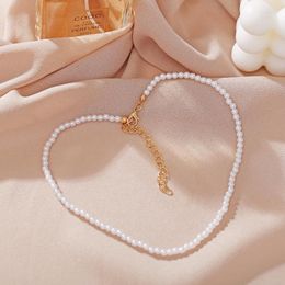 Chains Fashion Elegant Simple Necklace String Imitation Pearl Clavicle Chain Cute Girlfriend Lovely Student Sister Anniversary Gift