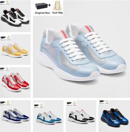 2023 Top Design Casual Shoes America Cup Low Top Sneakers Fabric Patent Leather Men Rubber Sole Bike Fabric Skateboard Walking EU38-46 With Box