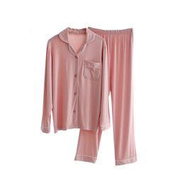 Women's Sleepwear Modal Sleep Wear Women Pajamas Set Long-sleeved Long Trousers Women Home Clothes Plus Size Two-piece Suit for Homewear 230227