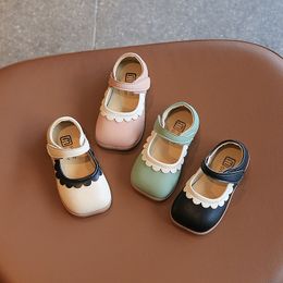 First Walkers Spring Autumn Baby Flats Shoes Girls Princess Leather Shoes Infant Toddler Mary Jane Shoes 1-6 Years Single Shoes First Walkers 230227