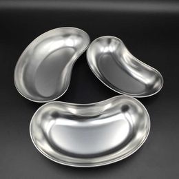 Decorative Plates Dinner Dishes Instrument Stainless Steel Kidney Bowl Curved Dental Trays Curved Multifunctional Waistshaped Plate Dental Tool Z0227