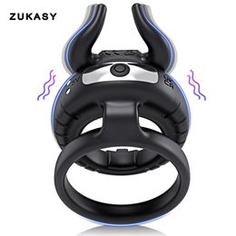 Cockrings Vibrator Cockring Penis Cock Ring on for Man Delay Ejaculation Sex Toys Men Couple Vibrating Penisring Goods Adults 230227