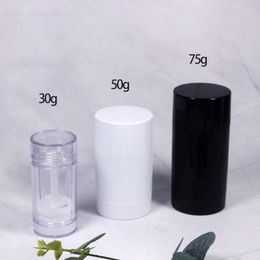Storage Bottles 30ml 50ml 75ml Empty Clear Black Deodorant Twist Up Stick Solid Glue Tube Round Bottom Filling Container