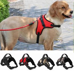 Dog Collars Large Harness Nylon Reflective Collar Vest Harnesses For Dogs Training Husky Alaskan Pitbull Chest Strap Pet Product