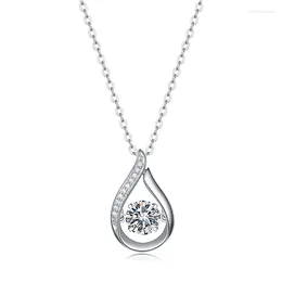 Chains 2023 Classic 925 Silver Moissanite Smart Pendant Women's Necklace Water Drop Type Wholesale Customizable Party Accessories