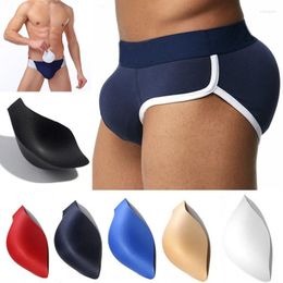 Underpants Men Sponge Pad Underwear Briefs Sexy Swimming Trunks Penis Bulge Pouch Front Padded Protective