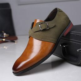 Dress Shoes Big Size 38-48 Men Zapatos De Hombre Brand Fashion Business Black&Brown-Green Pointed Toe Wedding