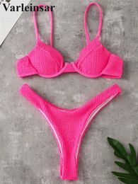 New Ribbed Underwired High body mechanics clothing shaping Cut Bikini Swimsuit Female Swimwear Women Two-pieces Bikini set Thong Bather Bathing Suit Swim V2697B1