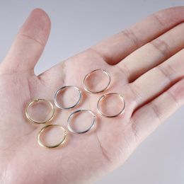 Серьги обруча 3 пары для женщин 14 тыс. Золотая носовая кольца с носовыми кольцами круглый