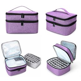 Storage Bags Portable Nail Polish Box Essential Oil Carrying Pack for Travel Daily Double Layer Large Capacity Perfume Lipstick Organiser Y2302