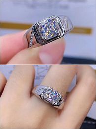 Cluster Rings 2 S Crystal Zircon Diamonds Gemstones For Men Women White Gold Silver Colour Fashion Fine Jewellery Bague Wedding Bands