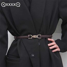 Belts Leather Belt Simple Design Belt Thin Belt Decorative Dress Sweater Coat Waist Small Belt Fashion Allmatch Plain Waistband Z0223