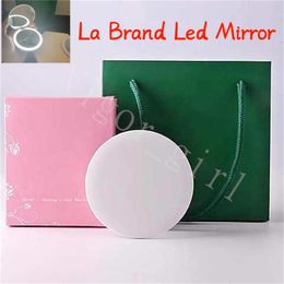 2023 new la brand compact mirrors double face mirror led decoration highgrade folding mirror for girl makeup tools equipped with data cable gift box and bags