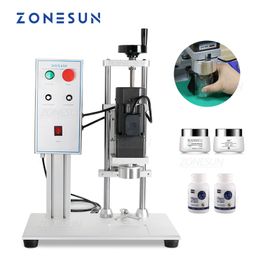 ZONESUN Capping Machine Electrical Semi-Automatic Lotion Hand Gel Bottle Flip Top Cap Screwing Sealing Machine
