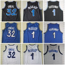 Retro Mcgr Shaq Jersey Penny Tracy McGrady 32 Shaquille White Blue Mens Stitched Jerseys Classics Throwback