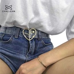 Belts Heart Belts For Women Resin Cute Transparent Belt Jeans Dress Waist Strap Pin Buckle Harajuku Ladies Round PVC Clear Belt 122 Z0223