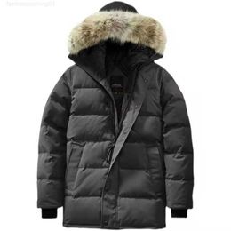 Real Coyote Fur Men Canadian Carsons Parka Goose Down Jacket Warm Outdoor Coat Wind Waterproof Classic Style Qualityb51h