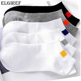 Men's Socks ELGIREF 1 Pairs Summer Cotton Man Short Socks Fashion Breathable Boat Socks Comfortable Casual Socks Male White Hot Z0227