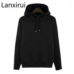 Men's Hoodies & Sweatshirts Cotton Solid Hooded Men Hip Hop Couples Hoodie Fleece Fashion Tracksuit Sportswear Casual Women Sweatshirt Black