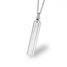 Pendant Necklaces Cylinder Cremation Urn Necklace Memorial Stainless Steel Remembrance Jewellery