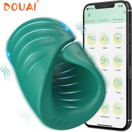 Cockrings Wireless APP Remote Penis Delay Trainer Bluetooth Cockring Vibrator Male Masturbator Glans Stimulater Massager Sex Toys for Men 230227