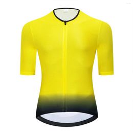Racing Jackets 2023 Yellow Fading Aero Cycling Jersey Team Training Custom Bike Wear Quick Dry Maillot MTB Clothing