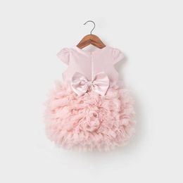 Girl's Dresses 1 Year Birthday Dress Girls Princess Ball Gown Infant Pink Tutu Dresses Newborn Boutique Clothes Baby Baptism Fluffy Vestidos