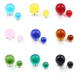 12mm 20mm glass Terp Pearl Ball hookah Insert with yellow pink Brown Red Blue Green Clear black Top Pearls for Smoking Nail