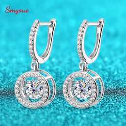 Ear Cuff Smyoue White Gold Plated 0.51CT Drop Earring for Women Sparkling Beating Heart Earring S925 Sterling Silver Jewelry 230225