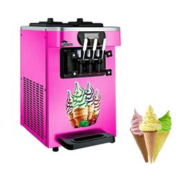 Silver Colour Soft Ice Cream Making Machine Commercial Automatic 3 Flavours Ice Cream Vending Machines