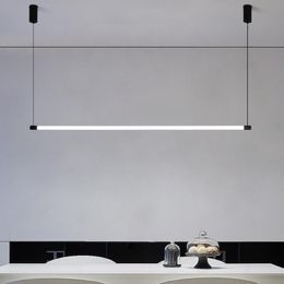 Pendant Lamps Modern Led Lights Lliving Room Restaurant Kitchen Long Hanging Lamp Acrylic Office Shop Bar Cafe Strip LampPendant