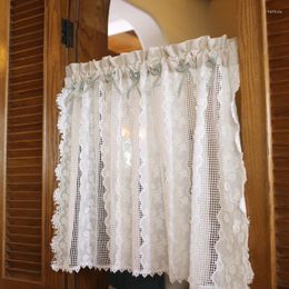 Curtain Nordic Cotton Linen Pastoral Style Valances For Kitchen Window Cabinet Cafe Deco Valance With Embroidery Flower And Bow