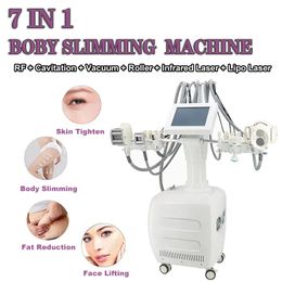 Weight Loss Rf Vacuum Roller machine 7 In 1 Radio Frequency Cavitation Skin Tightening Body Slimming Machine Infrared Laser lipo lazer