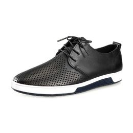 Dress Shoes New Men Casual Shoes Leather Man Oxford Shoes Summer Breathable Holes Footwear Comfortable Office Loafers For Male Drop Shipping R230227