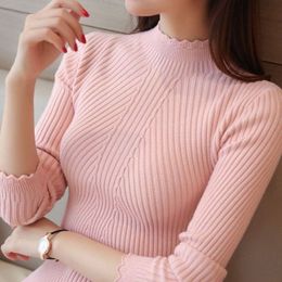 Women's Sweaters -coming Autumn Winter Tops Turtleneck Pullovers Sweaters Primer shirt long sleeve Korean Slim-fit tight sweater 230227