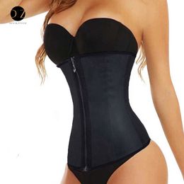 Women's Shapers XXS-6XL Corset Body Shaper Latex Waist Trainer Cincher Zipper Underbust Weight Loss Slimming Shapewear Hourglass Belt Women Plus 230227