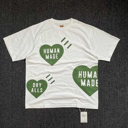 Men's T-shirts 2023ss Human Made T Shirt Men Women 1 High Quality Heart Print Oversized Hip-hop Top Tees cb