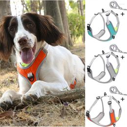 Dog Collars Adjustable Reflective Harness Pet Training Vest And Leash Set For Medium Large Dogs Walking Products